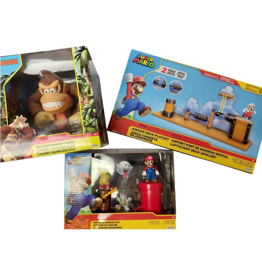 Super Mario & Donkey Kong Toy Bundle Jakks Pacific NIB Seald Set